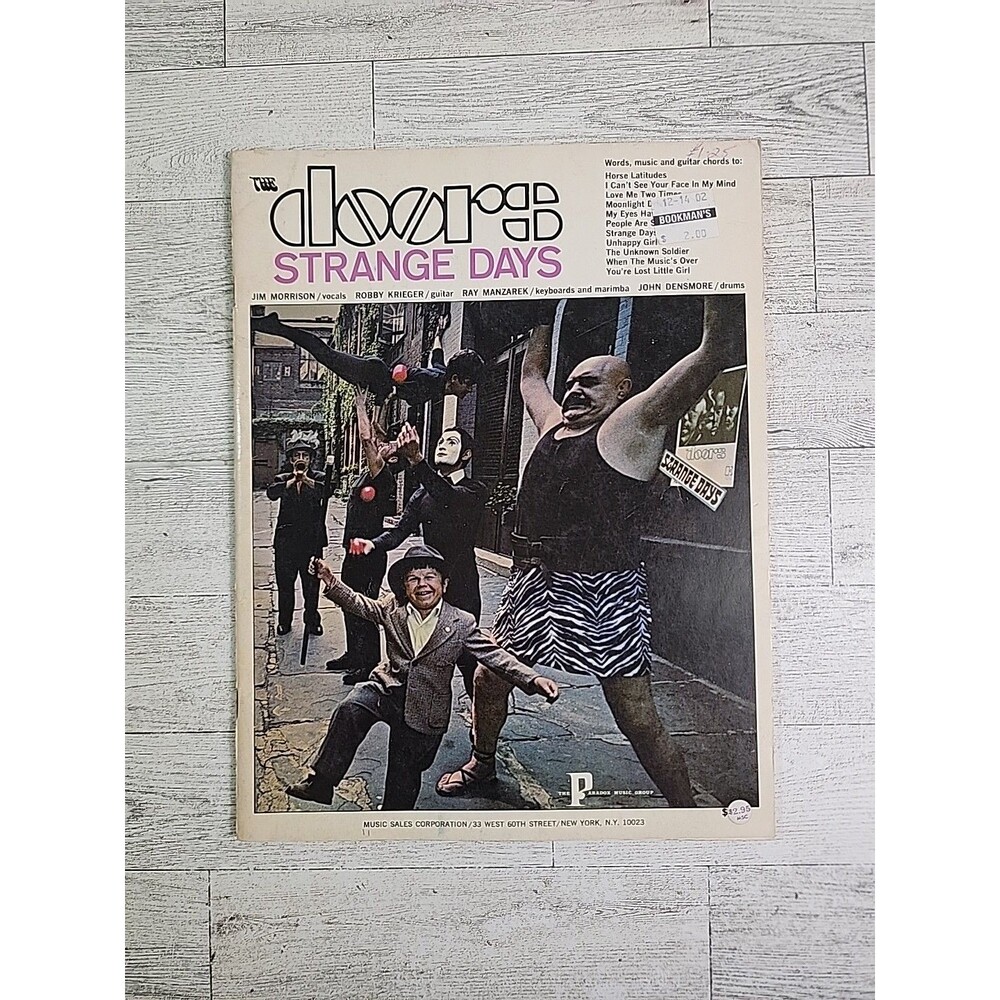 The Doors "Strange Days" Guitar Sheet Music Tab Book 1968 Nipper Music Co RARE
